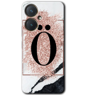 Vivo Y27 Kılıf HD Desen Baskılı Kılıf - Pembe Mermer Desenli Ö Harfi