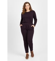Kadın Lastikli Cepli Pantolon BGL-ST03338 (Mürdüm)