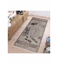 Rovigo Home Dijital Baskı Yıkanabilir Kaymaz Taban Salon Halısı RVG1443 80x300 cm (Kahverengi)