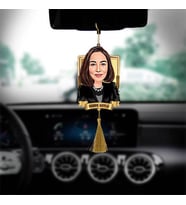 Kadına Hediyelik Karikatürlü Araba Süsü