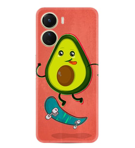 Vivo Y16 Kılıf Silikon Desen Özel Seri Avokado Skate 1741