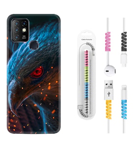 INFINIX Hot 8 9 10 11S Hot 10 Play 10T Kılıf Kablo Koruma Spiral Silikon Şahin 1756