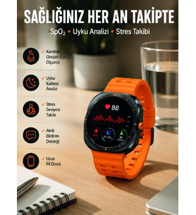 Akıllı Saat Müzik Dinleme Nabız Ölçer Nfc Ve Gps Uyumlu Sesli Asistan Yeni Nesil