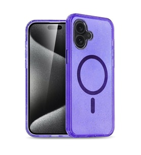  iPhone 16 Uyumlu Glow Magsafe Kamera Korumalı Kılıf (Mor)