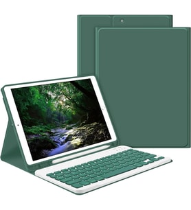 Samsung Galaxy Tab S10 FE+ Plus 13.1inç Kılıf Kablosuz Klavyeli Case Mobax Türkç (Koyu Yeşil)