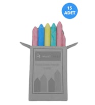 15 Adet Renkli Tebeşir - Tozsuz Tebeşir - Kara Tahta Kalemi (Çok Renkli)