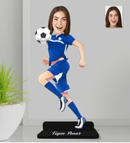 Kişiye Özel Futbolcu Kadın Ahşap Biblo-1