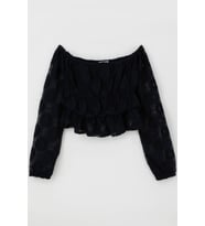 Breeze Kız Çocuk Uzun Kollu Dantelli Crop Bluz Çiçek Motifli 9-14 Yaş, Lacivert
