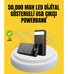 Profesyonel 50.000 mAh Powerbank – Aynı Anda Birden Fazla Cihaz Şarj Eden Dayanıklı ve Güvenli Taşın
