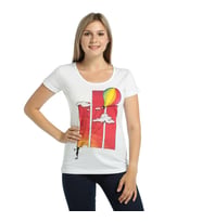 Bant Giyim - Rainbow Beyaz Kadın T-shirt Tişört