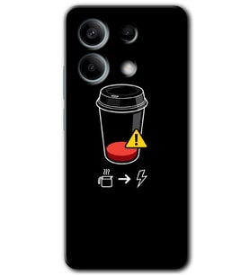 Redmi Note 13 Pro 5G Kılıf HD Desen Baskılı Kılıf - Coffee Battery
