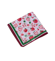 Valino Soft Pamuk Çocuk Desenli Eşarp 70x70 cm (Kırmızı)
