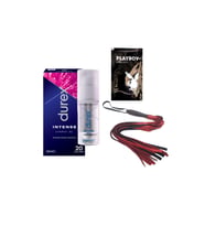 Durex Intense Kadın Uyarıcılı Jel + Kırmızı Püsküllü Deri Kırbaç + Hediye