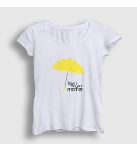 Presmono Kadın Beyaz Umbrella How I Met Your Mother T-Shirt 196061tt (Beyaz)