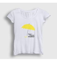 Presmono Kadın Beyaz Umbrella How I Met Your Mother T-Shirt 196061tt (Beyaz)