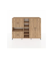 Hyperion Dolap 13 Raflı 6 Kapaklı 220x44x163 Çam-Çam