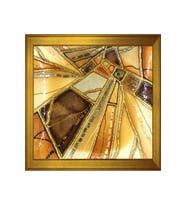 Soyut Şekiller Motifli Kanvas Tablo 80 x 110 cm Gold Çerçeve