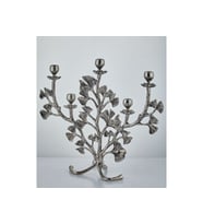 GINGKO LEAF 5 LIGHTS CANDLE HOLDER NICKEL ANTIQUE 45,8X15,5X42 CM