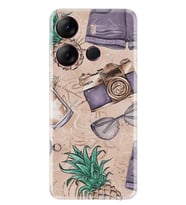 Infınıx Spark Go 2023 Kılıf Resimli Desenli Baskılı Silikon Ananas Camera Glass 1357