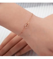 Gümüş Rose Birleşik Halkalar Kadın Kolye