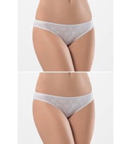 Türen Kadın Jakarlı 2li Pamuklu Bikini Külot (Beyaz)