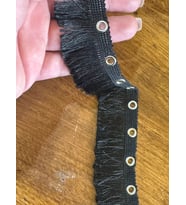 EN 3 CM SİYAH KUŞ GÖZÜ PÜSKÜLLÜ ŞERİT DİKİŞ GİYİM AKSESUARI 1 METRE