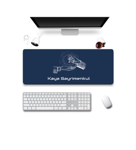 SonicTouch İsme Kişiye Firmaya Özel Emlakçı Gayrimenkul Ofisi Lacivert Xxl Klavye Mouse Pad 40x90cm