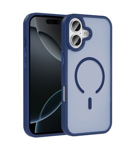 Apple iPhone 17 Uyumlu Kılıf M-safe Şarj Özellikli Mat Arka Yüzey Zore Sio Kapak (Lacivert)
