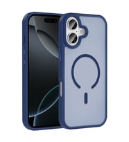 Apple iPhone 17 Uyumlu Kılıf M-safe Şarj Özellikli Mat Arka Yüzey Zore Sio Kapak (Lacivert)