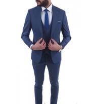 Jan Carlucci Slimfit Yelekli Drop 6 Takım (Açık Lacivert)