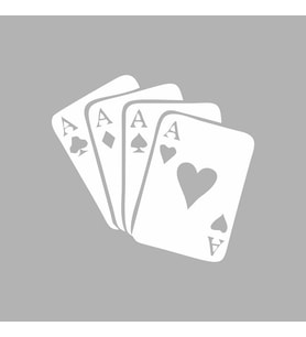 4 As Sticker Siyah 15x15 CM (Beyaz)