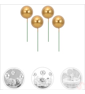 Çubuklu SüSLeme Topu, 4cm x 4 adet - Altın (STD)