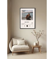 Kişiye Özel Spotify Temalı Tablo, Fotoğraf + Şarkı ile Lamine Çerçeveli Fotoğraf Baskılı Anı Tablosu (Siyah)