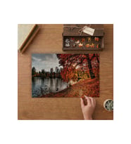 Göl Kenarı - Sonbahar Manzarası Tasarımı 240 parça Ahşap Puzzle Ahşap Kutuda MP05678