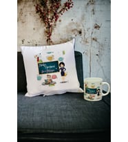 Türkçe Öğretmeni Kupa Bardak ve Yastık Set 006 (Beyaz)