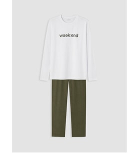 LC WAIKIKI Beyaz Regular Fit Erkek Pijama Takımı