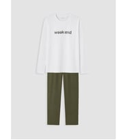 LC WAIKIKI Beyaz Regular Fit Erkek Pijama Takımı