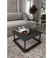 Kare Siyah Orta Sehpa Dekoratif Modern Masa