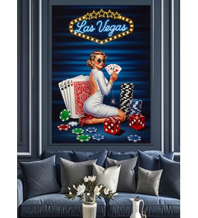 Las Vegas Casino Posteri Dekoratif Kanvas - Mdf Ahşap Tablo