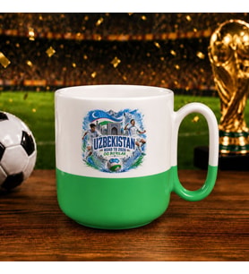 BK Gift Özbekistan Taraftar Temalı 2026 Dünya Kupası Tasarımlı Yeşil Joyful Kupa Bardak