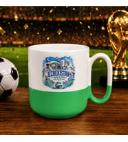 BK Gift Özbekistan Taraftar Temalı 2026 Dünya Kupası Tasarımlı Yeşil Joyful Kupa Bardak