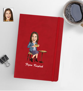 Kişiye Öze Kadın Model 13x21 Kırmızı Defter-16