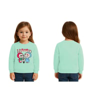Unisex Labubu Baskılı Çocuk Swaetshirt 3 İplik Şardonlu (Mint Yeşili)