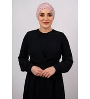 Pudra Pratik Hazır Geçmeli Tesettür Bone Sandy Kumaş Taşlı 1456_06