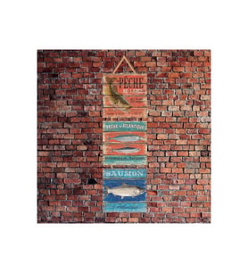 Afişteki Balıklar Baskılı 14x14 Cm 3 Parça