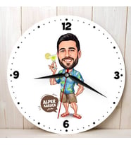 Karikatürlü Tatili Çok Severim Duvar Saati