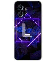 Redmi Note 12 4G Kılıf HD Desen Baskılı Kılıf - Dark Neon Yaprak L Harfi
