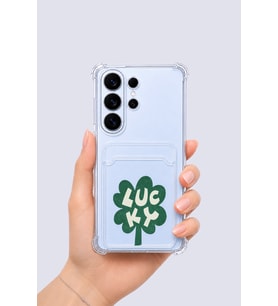 Samsung Galaxy S26 Ultra Kartlıklı Lucky Yonca Desenli Kılıf - ETC9798-6299