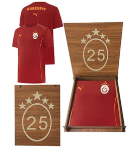 Galatasaray Lisanslı Kırmızı Puma A Takım T-Shirt Ahşap Kutu Hediyeli