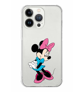 Apple iPhone 13 ProMax Uyumlu Köşe Korumalı Antişok  Kapak Minnie Mouse Tasarımlı Şeffaf  Kılıf